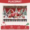 Christmas Placemats Set of 6, Rustic Holiday Gnomes Dining Table Mats, Washable Thick Cotton Linen - Heat, Wear Resistant Winter Place Mats for Kitchen Dining Table Decorations, 18 × 12 Inch